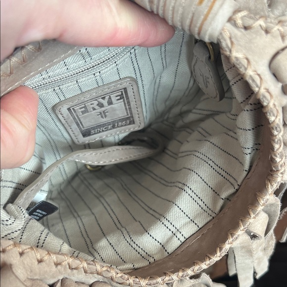 EUC Frye grey Fringe leather Crossbody Bag - Picture 11 of 16